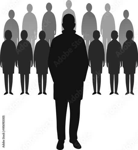 Alone in a crowd" silhouette concept