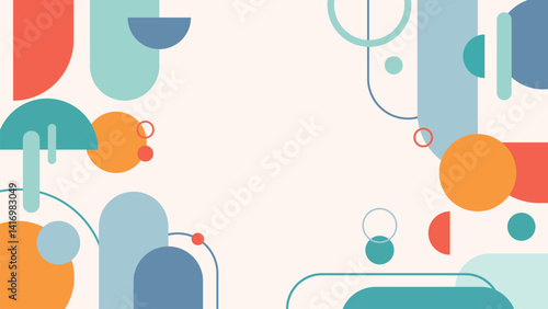 Flat Geometric Vector Background for background Slide