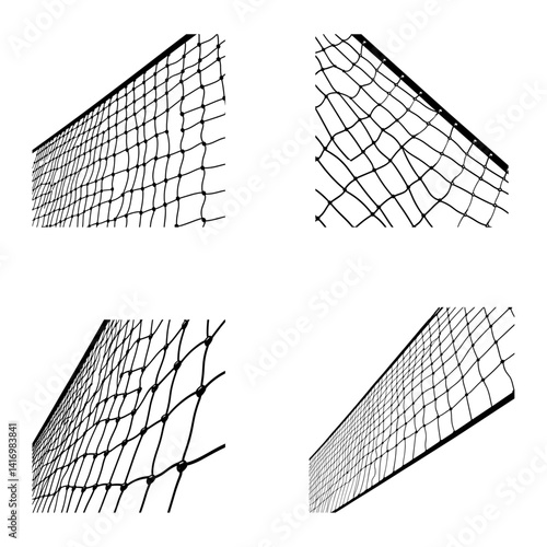 Tennis Net Vector isolated on white background Vector Set