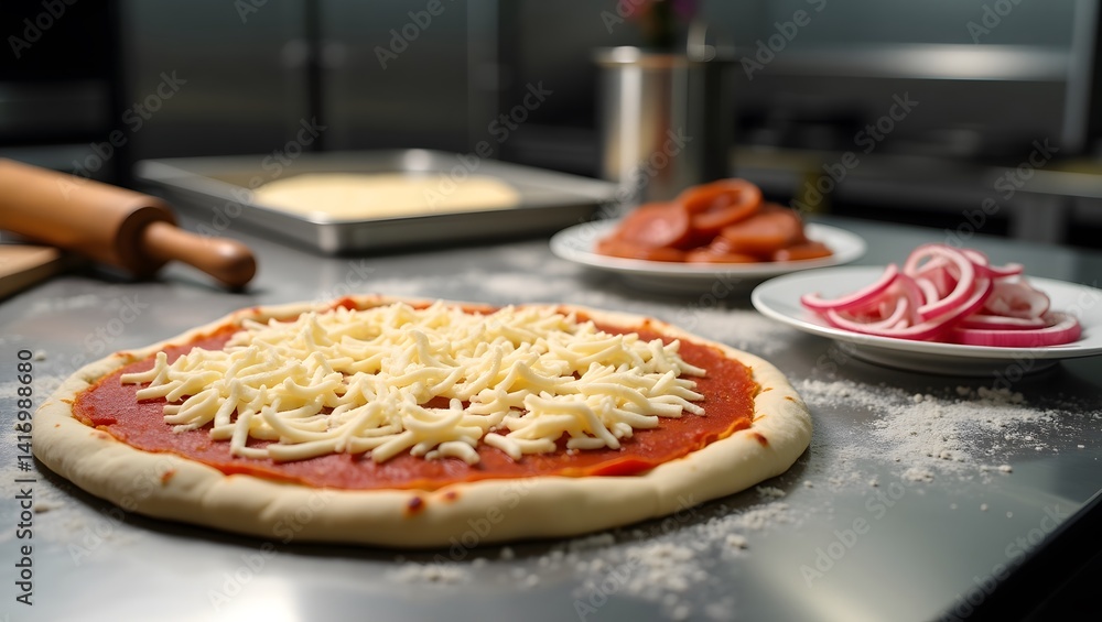 Delicious Homemade Pizza Preparation
