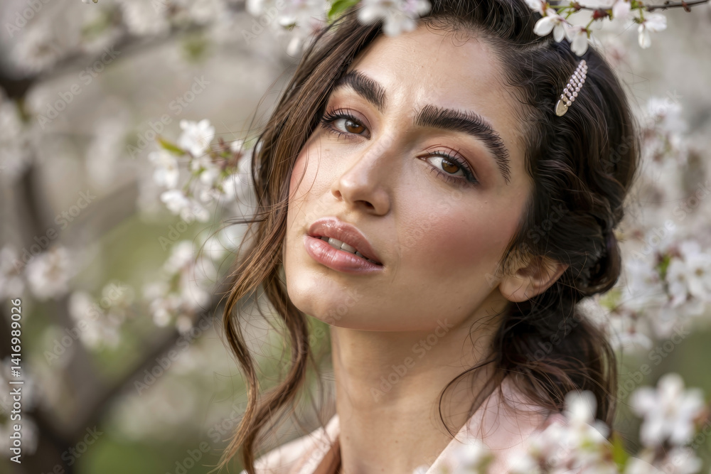 Calm and serene moment in spring blossoms Calm and serene moment in spring blossoms