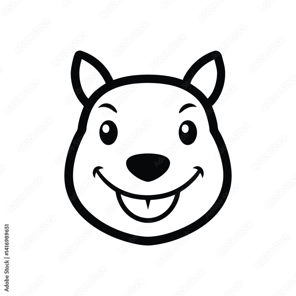 a black outline cartoonish style vector capybara head.eps a black outline cartoonish style vector capybara head.eps