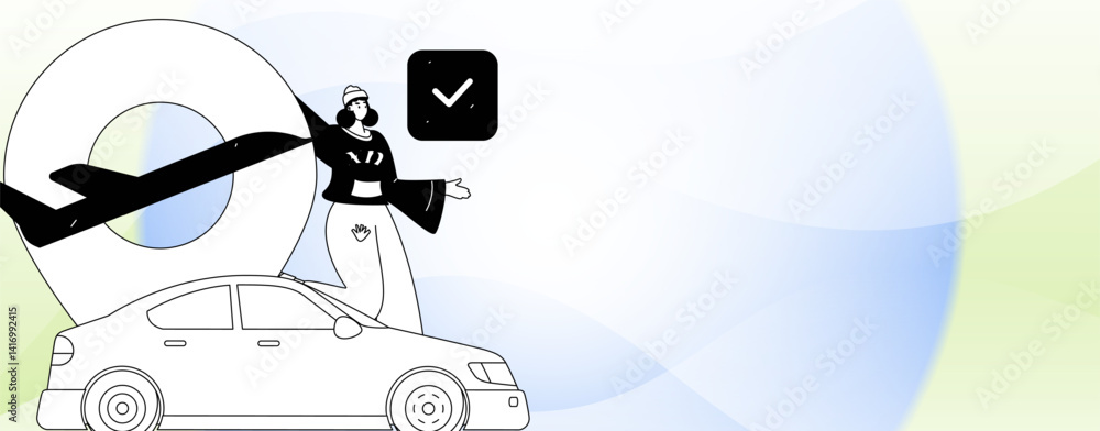 Flat vector concept operation hand drawn illustration of people taking a taxi
Flat vector concept operation hand drawn illustration of people taking a taxi