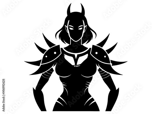 Female Warrior Silhouette Vector Design, Warrior Woman SVG, Strong Heroine SVG