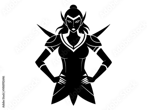 Female Warrior Silhouette Vector Design, Warrior Woman SVG, Strong Heroine SVG