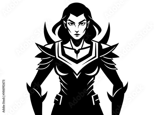 Female Warrior Silhouette Vector Design, Warrior Woman SVG, Strong Heroine SVG