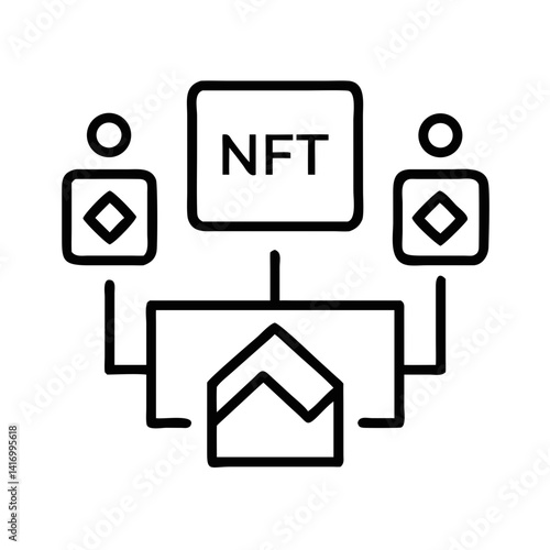 Free Download NFT Icon with Users and Digital Asset Connections   - GFXLoad