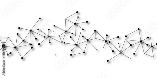 A beautiful Chaotic abstract line seamless pattern .Technology black illustration . Connected lines with dots .graphic background dots with connections for your design, illustration