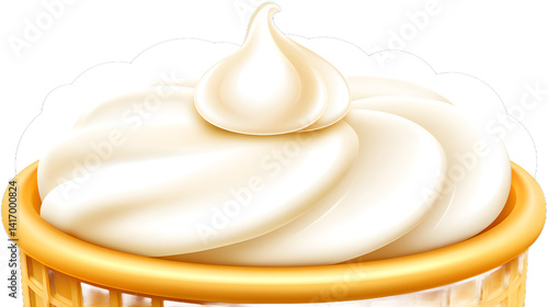 Obraz na płótnie A delicious ice cream cone topped with colorful sprinkles, placed on a clean white background, evoking a sense of summer joy and sweetness.
w salonie