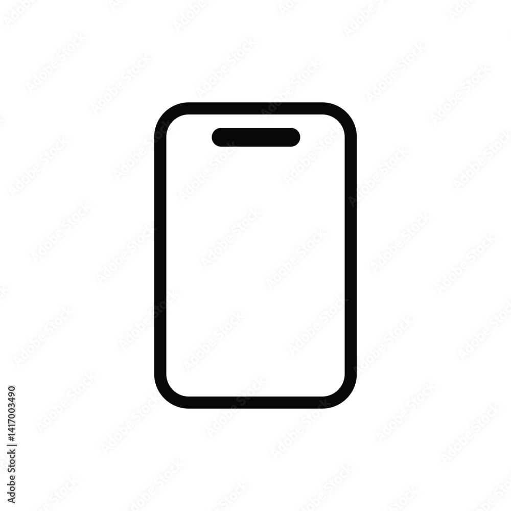 Simple Smartphone Icon Minimalist Mobile Phone Symbol on White Background Simple Smartphone Icon Minimalist Mobile Phone Symbol on White Background