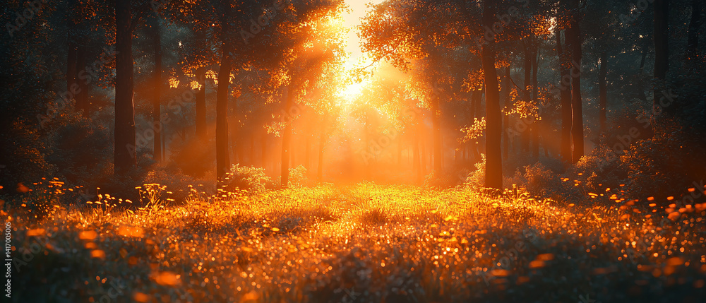 Sun flare through the trees Sun flare through the trees
