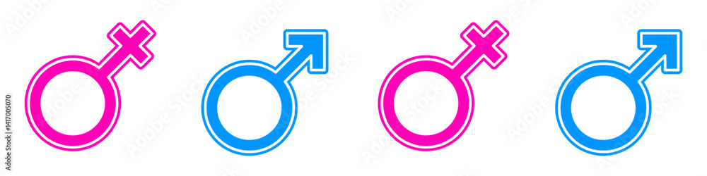Gender Icon Set. Symbol of Gender. Gender Vector Icon in line style design. Vector illustration. Gender Icon Set. Symbol of Gender. Gender Vector Icon in line style design. Vector illustration.