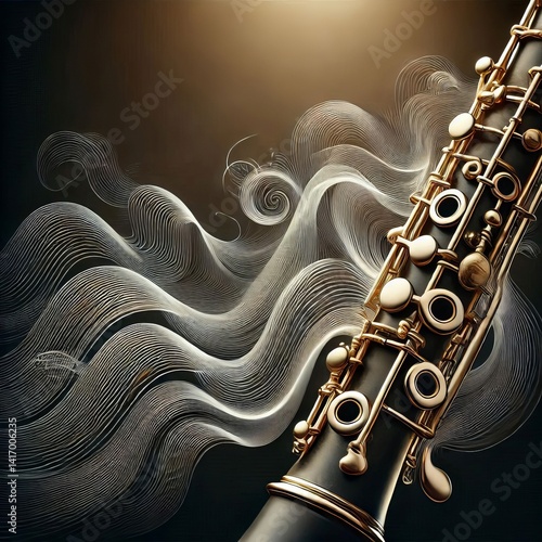 Wallpaper Mural Clarinet Air Waves Smooth airflow lines transition Torontodigital.ca