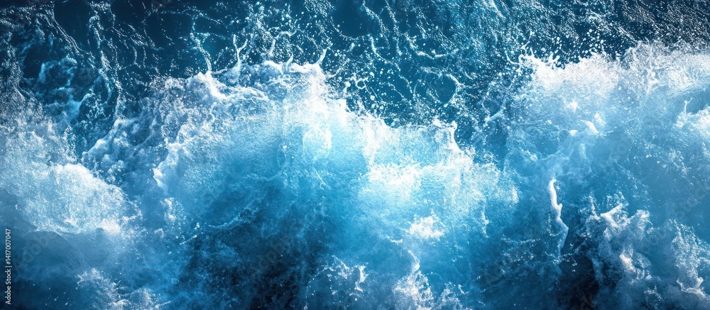 Fototapeta premium Ocean wake, churning foam, sea background, texture