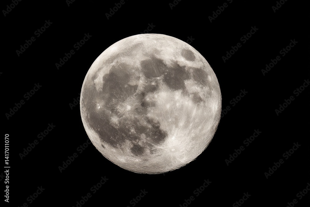 Naklejka premium Full moon, detailed view