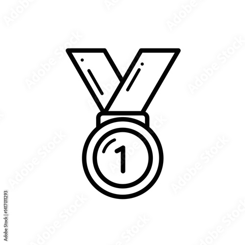 Gold medal illustration with number 1 award  