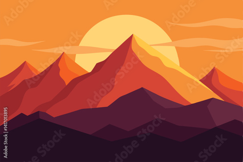 vector illustration of mountain landscape