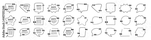 Big Set of Vector Quote Boxes and Speech Bubble Frames. Blank Templates for Text, Info Design, Blogs, and Communication