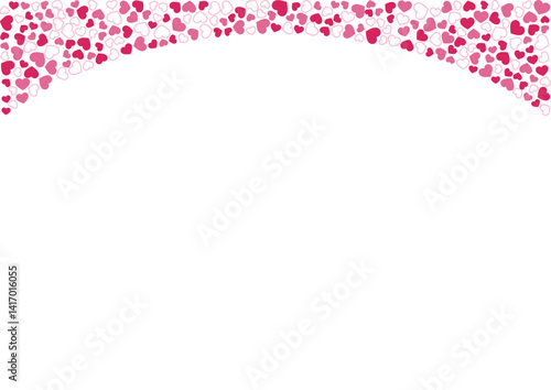 ハート柄の背景 赤系の3色 フチと単色 ハート