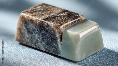 Pale rectangular stone piece, exhibiting a smooth, clean finish - grey slab flooring