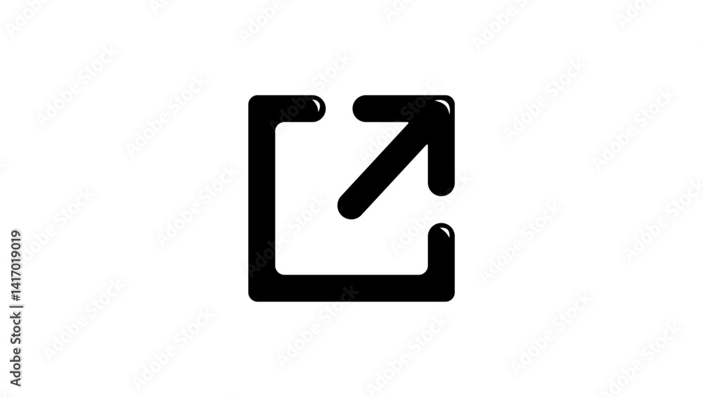Open page arrow, black isolated silhouette Open page arrow, black isolated silhouette