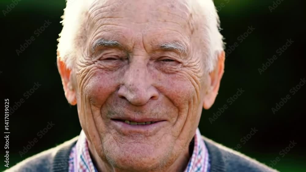 Elderly Man Smiling Outdoor Portrait, Age, Wrinkles, Skin Texture Elderly Man Smiling Outdoor Portrait, Age, Wrinkles, Skin Texture