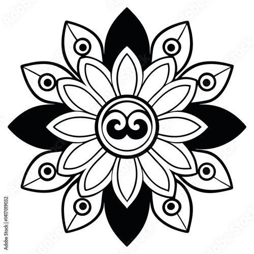 A black-and-white-vector-drawing-of-a-whimsical 