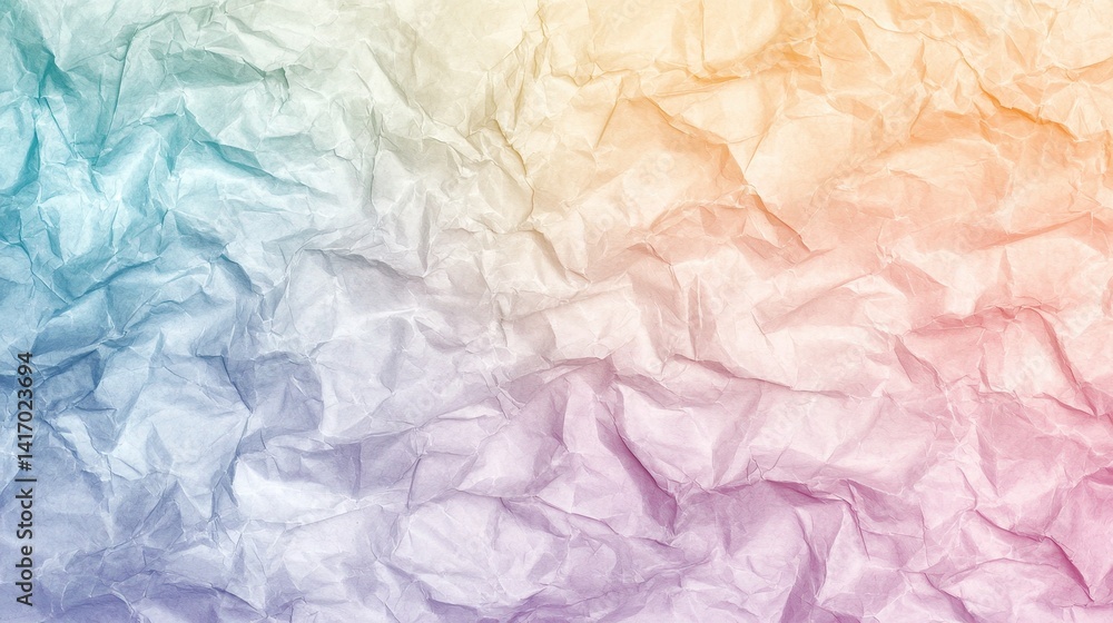 Fototapeta premium Soft Pastel Crumpled Paper Background in Muted Tones