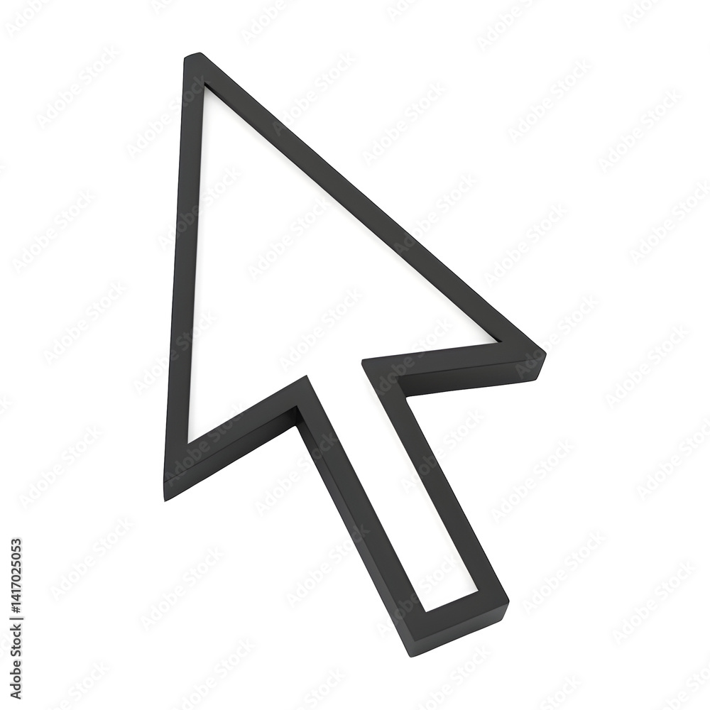 Three-Dimensional Cursor Pointer Icon Design Element. Three-Dimensional Cursor Pointer Icon Design Element.