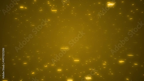 Abstract Yellow Gold Plate Particle Flow Animation Background Loop