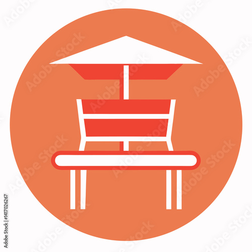 Outdoor seating-icon-illustration-whit-solid-colour  