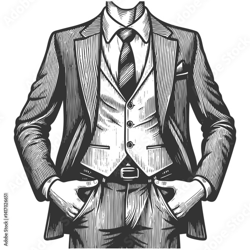 Headless Businessman with Hands in Pockets vector