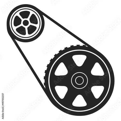 Flywheel Icon Machinery Parts Vector Art Illustration Design