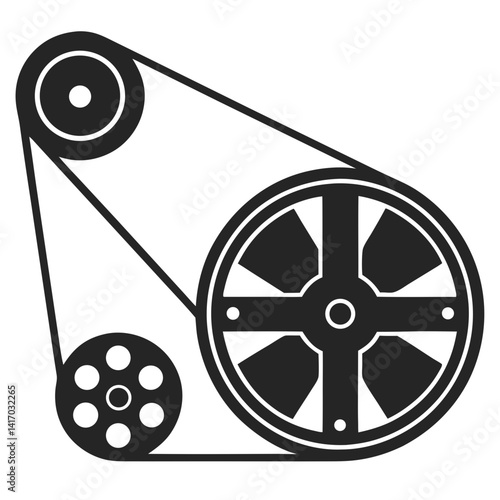 Flywheel Icon Machinery Parts Vector Art Illustration Design