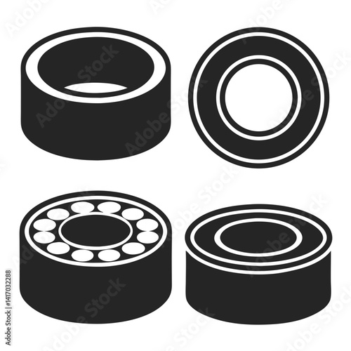 Bearing Machinery Parts Icon Vector Art Illustration Design