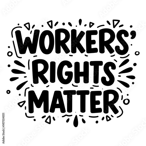Bold, stylized graphic promoting workers' rights.  Ideal for social media, posters, or merchandise.
