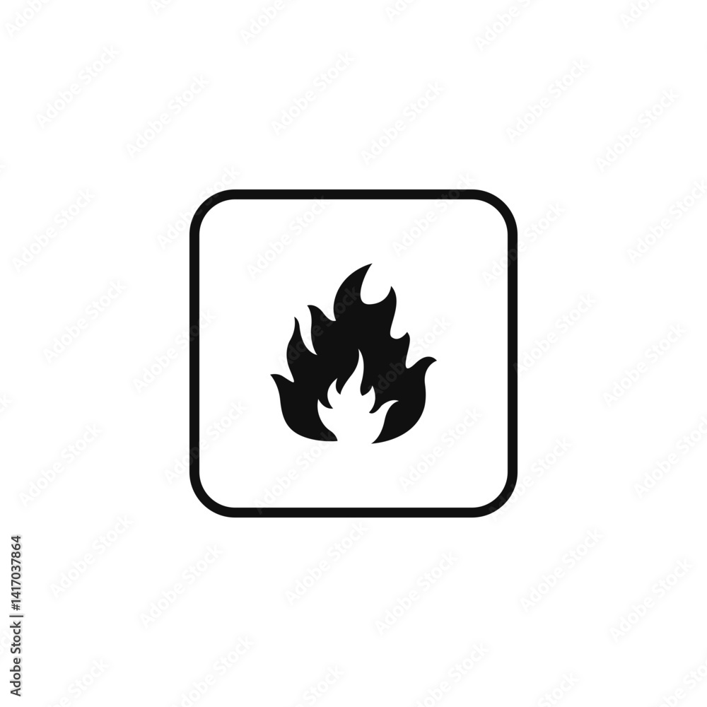 Flammable Fire Gas Warning Icon Symbol Flammable Fire Gas Warning Icon Symbol