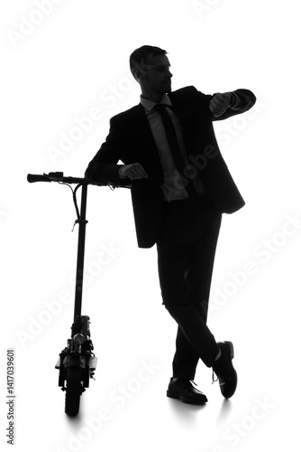 Silhouette of businessman w...
