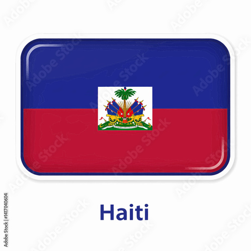 Free Download A clear digital illustration of the rectangular flag of haiti. Below the flag, the word 