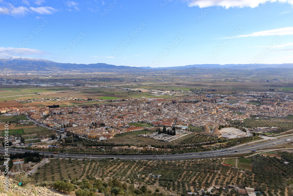 Fototapeta premium aerial panoramic view over Granada, Andalucia, Spain