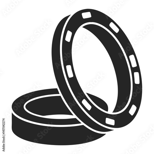  Gasket Icon Machinery Parts Vector Art Illustration Design