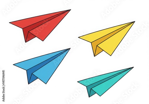 Free Download Paper airplanes of many colors on white background - GFXLoad
