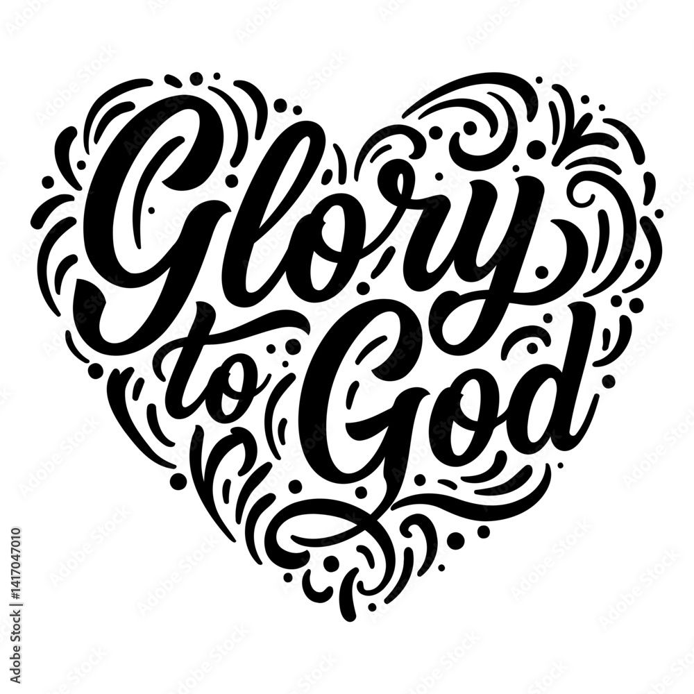 Fototapeta premium Heart-shaped, stylized lettering phrase 