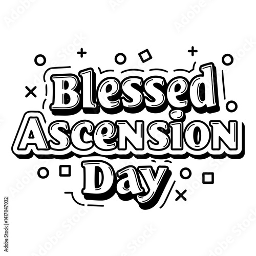 Bold, stylized graphic design for Blessed Ascension Day, suitable for religious marketing or educational materials.  Use for print and digital media.