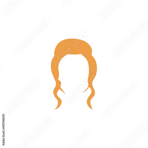 Woman blonde hairstyle. Vector salon hairstyles and trendy haircut.
