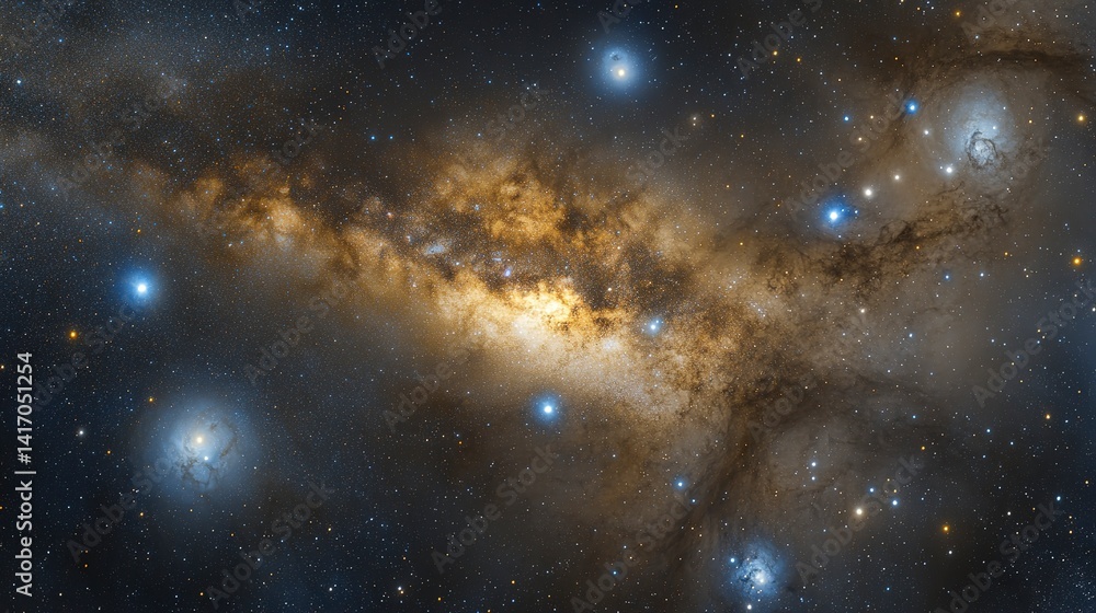 Fototapeta premium Vivid depiction of the Milky Way under a starry night sky in a serene remote location