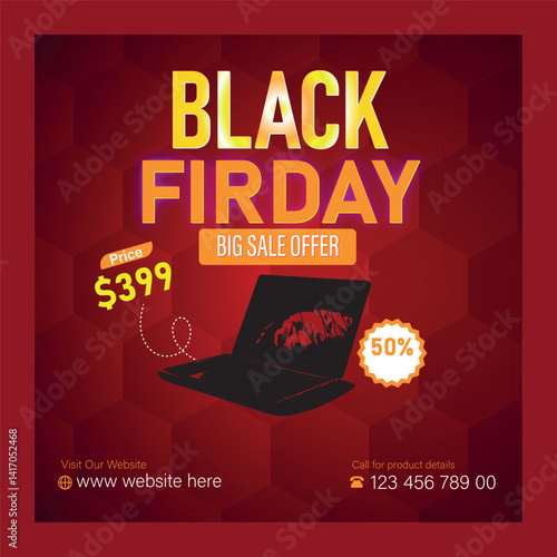  laptop product sale advertising social media post desaign instragram banner template