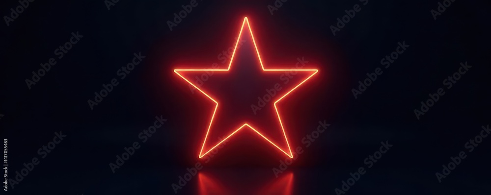 Brilliant five-pointed star shining in inky black void , bright, five pointed