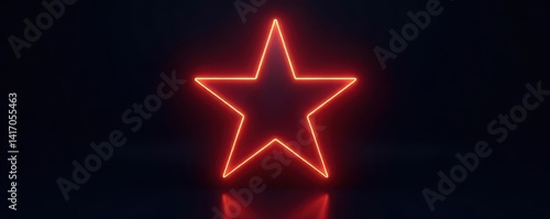 Obraz na płótnie Brilliant five-pointed star shining in inky black void , bright, five pointed w salonie