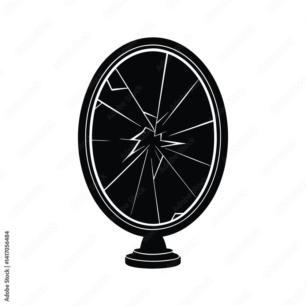 broken mirror black, Vector art illustration broken mirror black, Vector art illustration